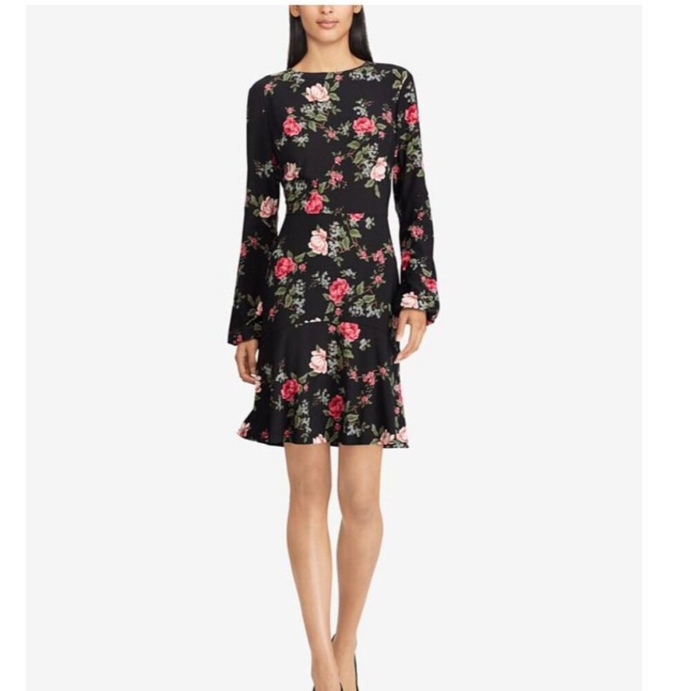 American Living Dress 16W Black Pink Long Sleeve Career Church NEW Washable